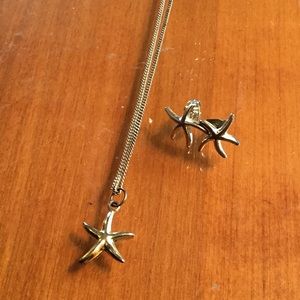 Starfish necklace and earring set